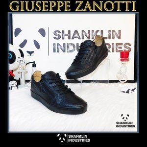 🤍🐼GIUSEPPE ZANOTTI🐼🤍 Women's May London Snake-Embossed Sneakers Blk SZ 41 IT